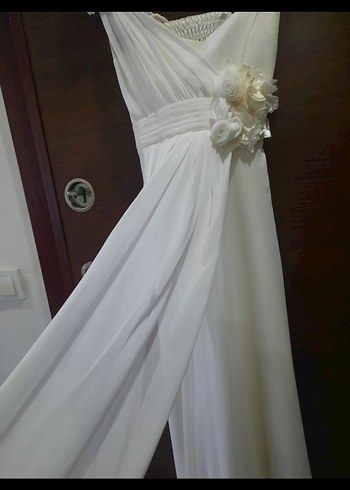 Modern Klasik Beyaz abiye elbise 14.15 yaş - Görsel 3