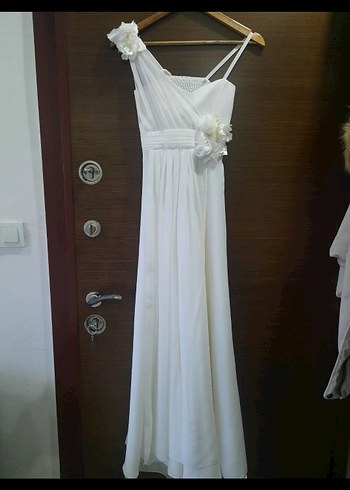 Modern Klasik Beyaz abiye elbise 14.15 yaş - Görsel 2