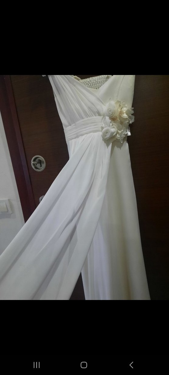 Modern Klasik Beyaz abiye elbise 14.15 yaş - Görsel 3