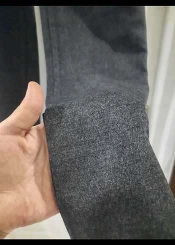 Gri Regular Fit Midi Kadın Kot Pantolon - Görsel 2