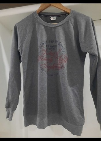 Düğmeli Gri Erkek Sweatshirt - Görsel 2