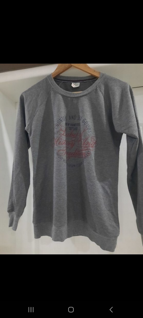 Düğmeli Gri Erkek Sweatshirt - Görsel 2