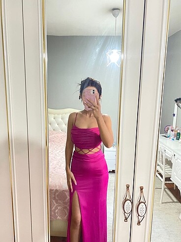Pembe şık abiye