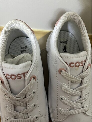 21 Beden beyaz Renk 2 çift kız bebek orijinal lacoste ayakkabı