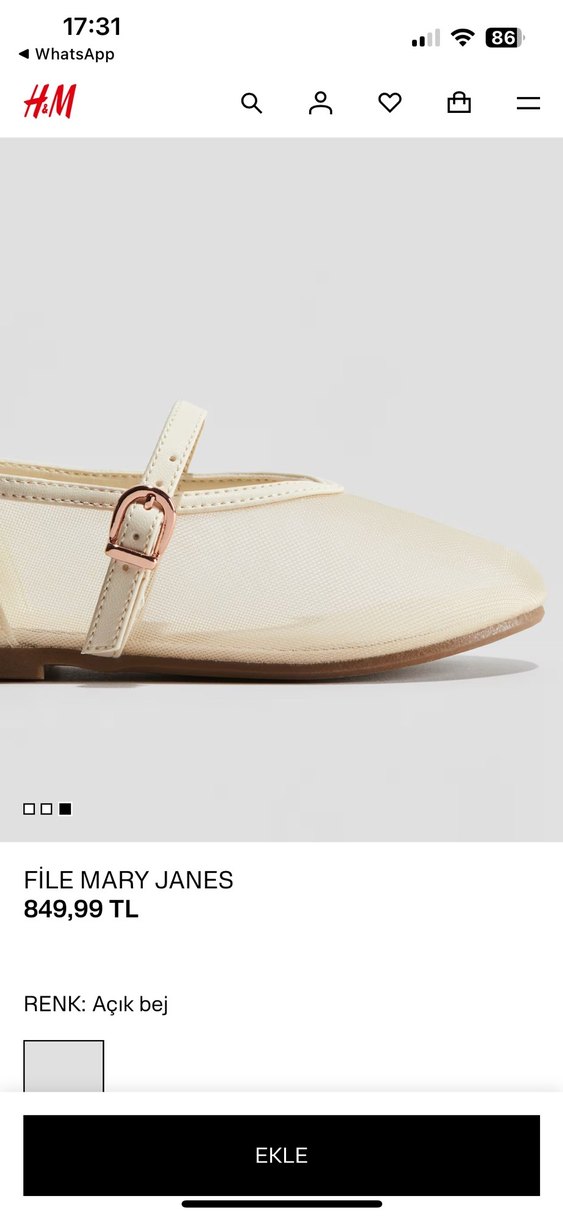 Kız Çocuk Açık Bej File Mary Janes - Görsel 3