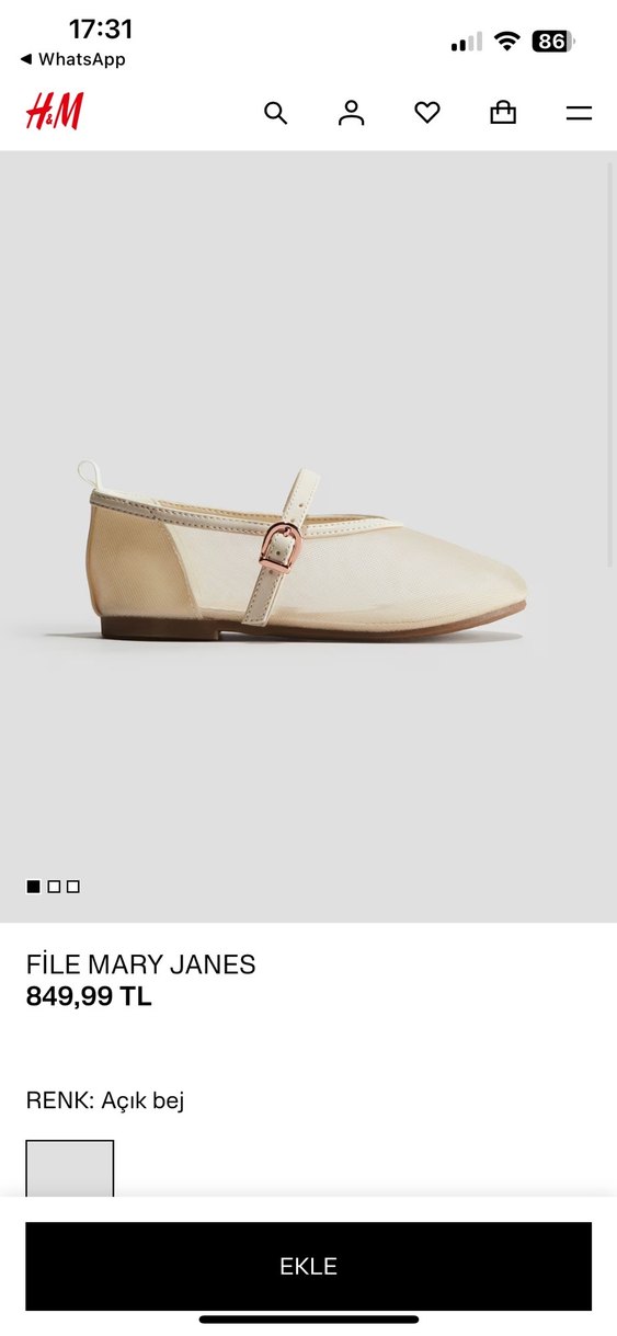 Kız Çocuk Açık Bej File Mary Janes - Görsel 2