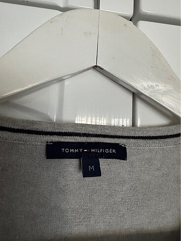 s Beden gri Renk Tommy hilfiger v yaka triko kazak