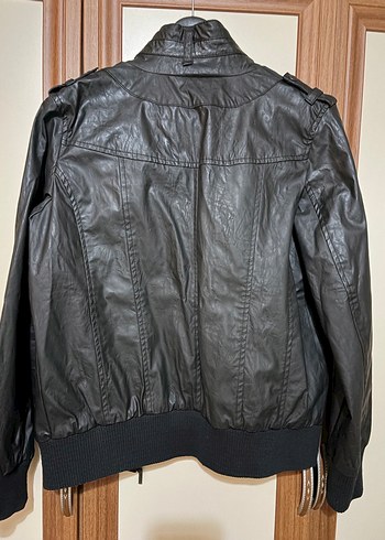 Siyah Deri Kadın Ceket - Görsel 2