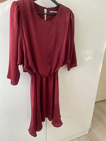 s Beden BORDO KADIN ELBİSE