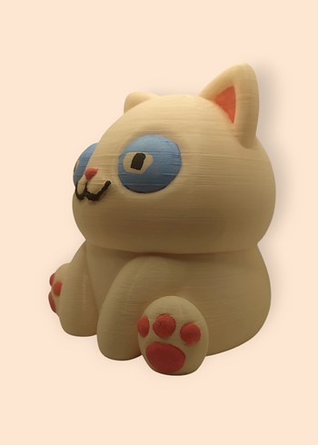 Beden Pastel Beyaz Peluş Kedi Oyuncak