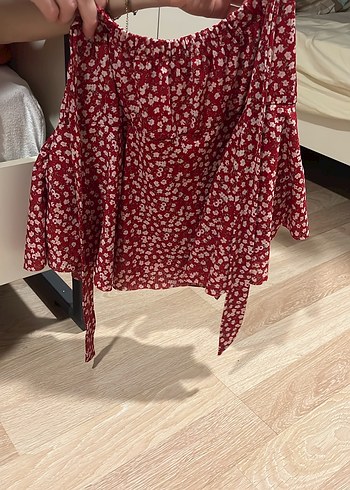 Bohem Kırmızı Desenli Mini Hamile Etek