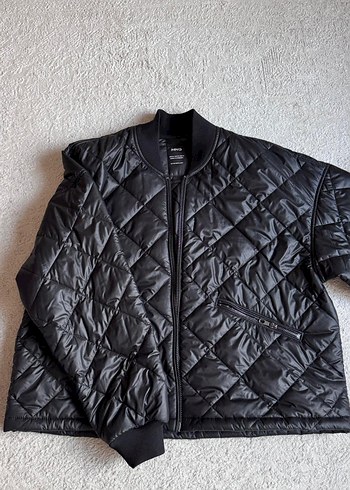 Siyah Kadın Oversize Kapitone Mont - Görsel 2