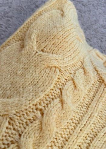 Sarı Örgü Kadın Kazak - Görsel 5