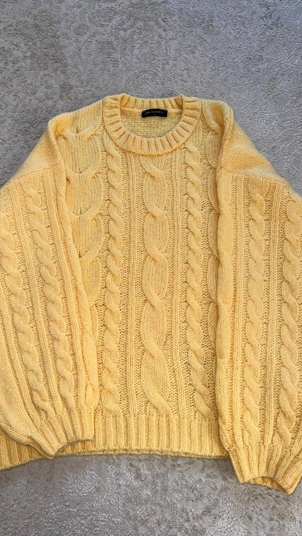 Sarı Örgü Kadın Kazak - Görsel 2