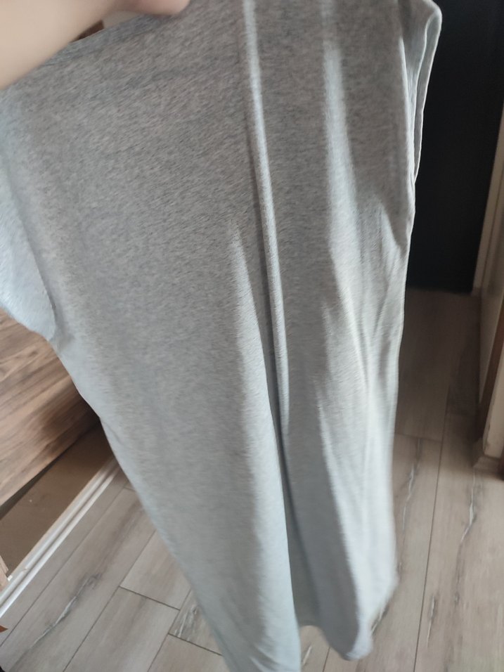 Gri Baskılı Hamile Tişörtü, Kısa Kollu, Salaş - Görsel 3