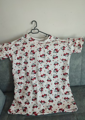 Baskılı Beyaz Hamile Tişörtü, Kısa Kollu, Düğmeli - Görsel 2