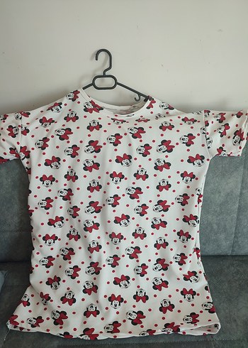 Baskılı Beyaz Hamile Tişörtü, Kısa Kollu, Düğmeli - Görsel 3