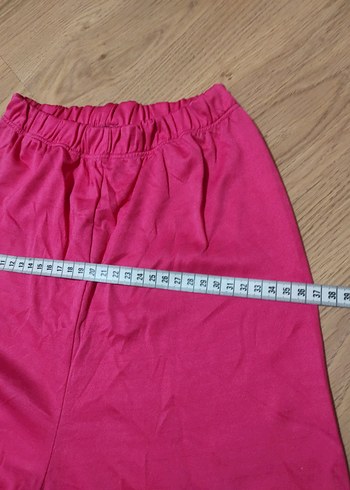 Fuşya Pembe Lastikli Bel Tayt - Görsel 3