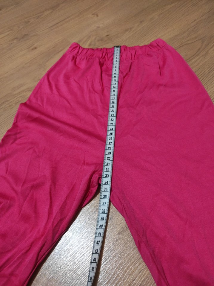 Fuşya Pembe Lastikli Bel Tayt - Görsel 4