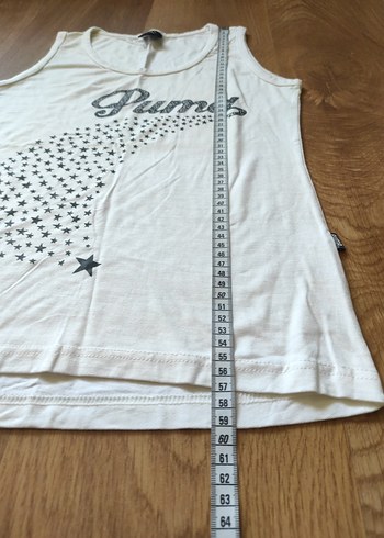 m Beden beyaz Renk Beyaz Puma Baskılı Kadın Atlet