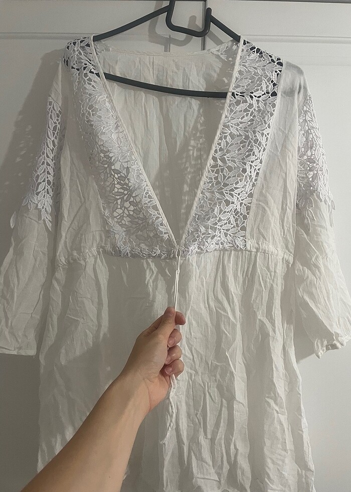 Beyaz pareo - Görsel 4