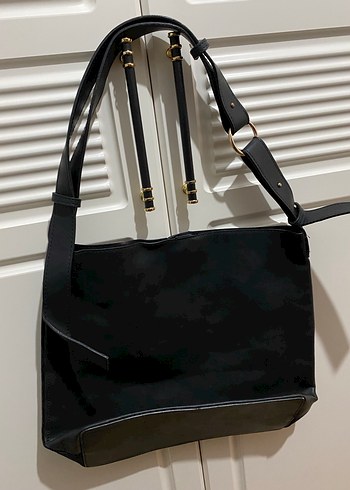 Siyah Süet Kadın Omuz Çantası - Görsel 2