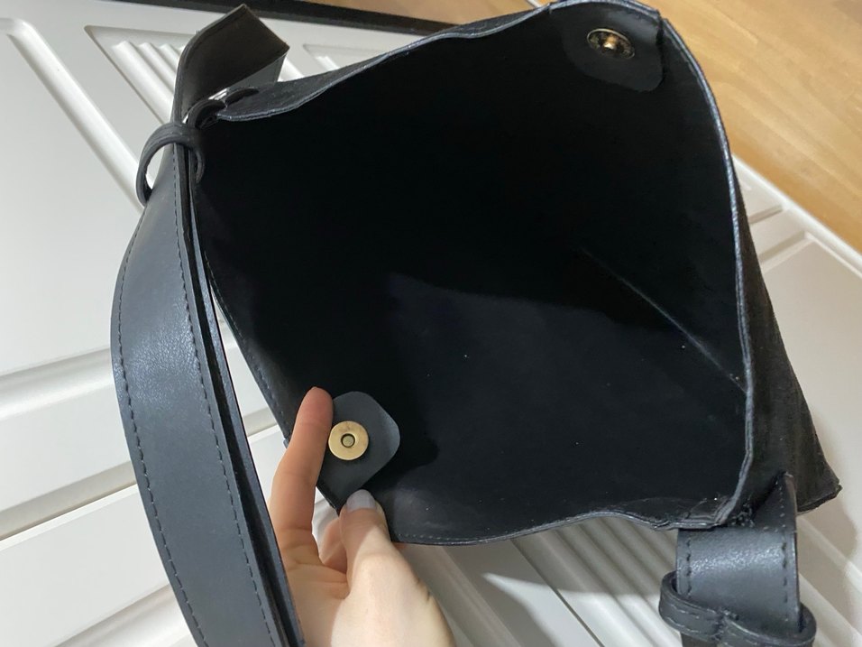 Siyah Süet Kadın Omuz Çantası - Görsel 3