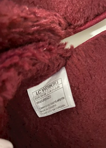 Bordo Kadın Peluş Ev Terliği - Görsel 2