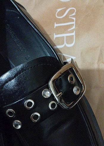 Kadın Gri Deri Toka Detaylı Loafer - Görsel 2