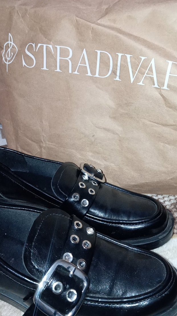 Kadın Gri Deri Toka Detaylı Loafer - Görsel 3