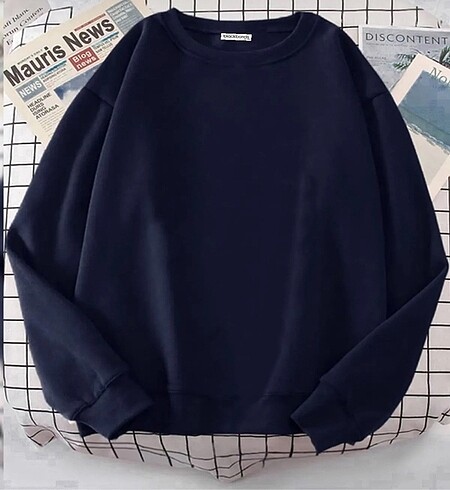 Lacivert bisiklet yaka sweatshirt