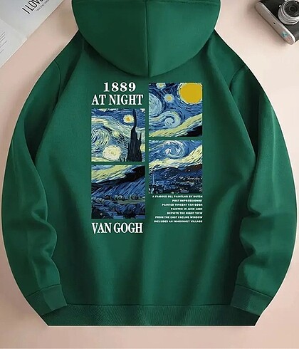 Diğer 5 farklı renk seçeneği ile vangogh baskılı oversize sweatshirt