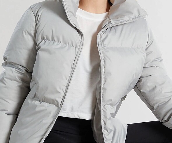 Diğer Gri oversize şişme su geçirmez mont