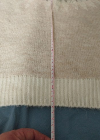 Bej Gri Desenli Kadın Triko Kazak - Görsel 5