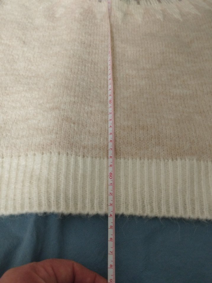 Bej Gri Desenli Kadın Triko Kazak - Görsel 5