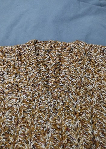 Bohem Tarz Uzun Kahverengi Örgü Süveter - Görsel 2