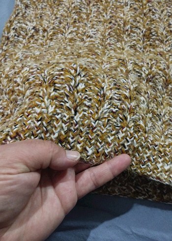 Bohem Tarz Uzun Kahverengi Örgü Süveter - Görsel 3