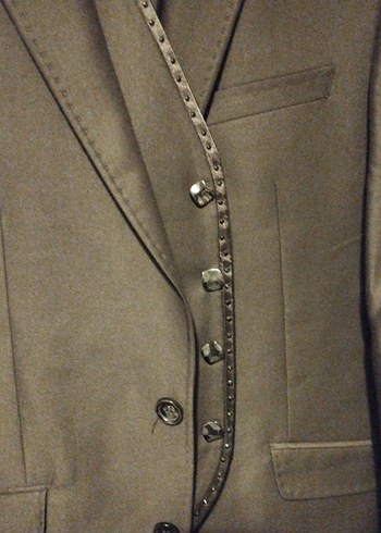 Erkek Siyah Düğmeli Ceket, Notch Yaka, Regular Fit - Damatlık - Görsel 2