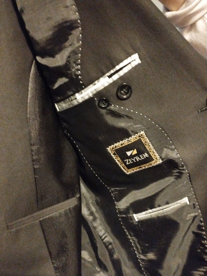 Erkek Siyah Düğmeli Ceket, Notch Yaka, Regular Fit - Damatlık - Görsel 3