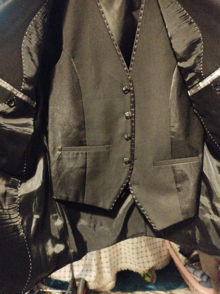 Erkek Siyah Düğmeli Ceket, Notch Yaka, Regular Fit - Damatlık - Görsel 4