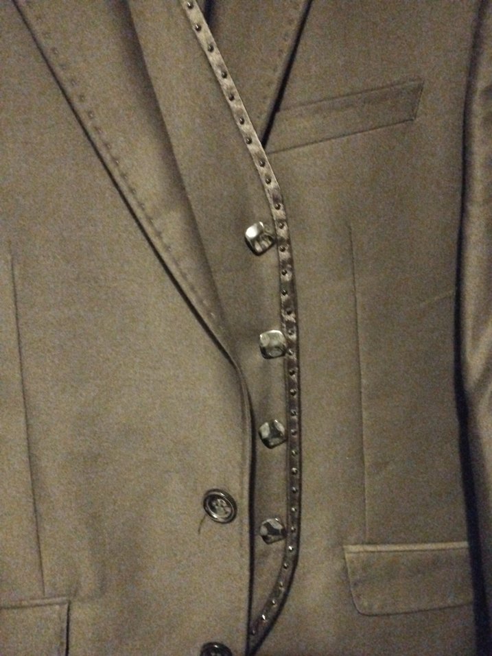 Erkek Siyah Düğmeli Ceket, Notch Yaka, Regular Fit - Damatlık - Görsel 2