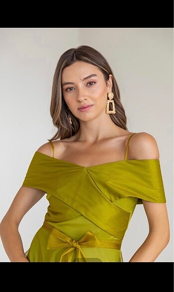 Deniz butik yap yeşili elbise