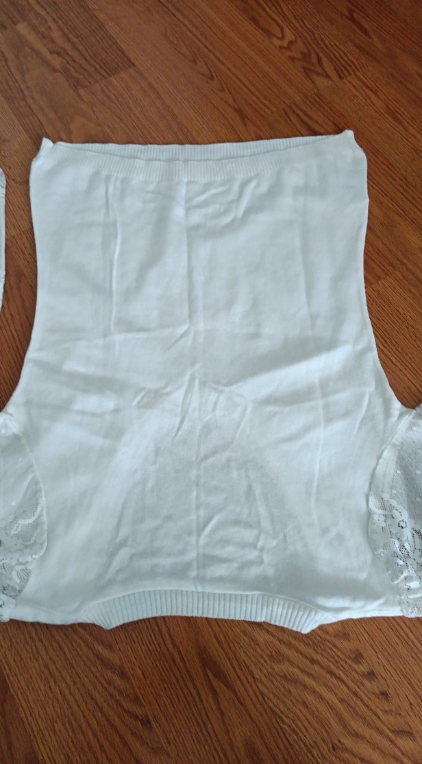 V Yaka Beyaz Kadın Kazak - Görsel 4