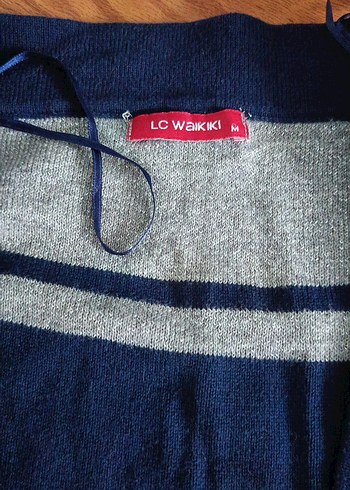 Kadın Mavi Gri Çizgili yelek - Görsel 2