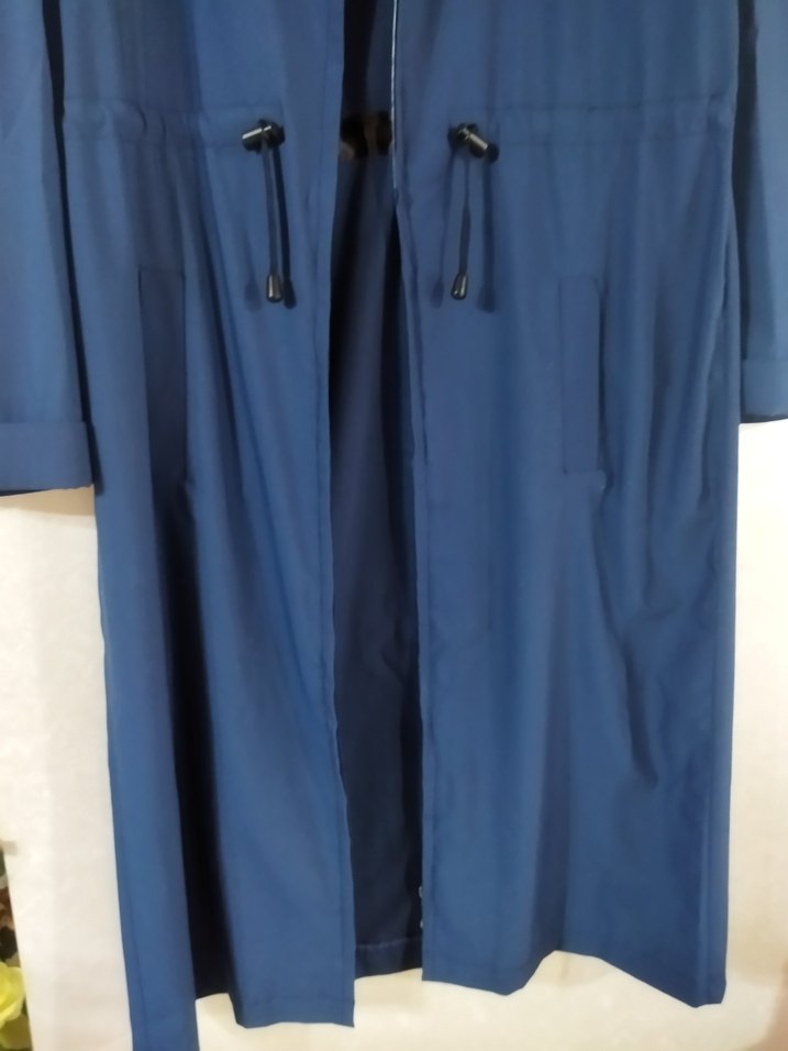 Kadın Lacivert Uzun Boy Yağmurluk - Görsel 2