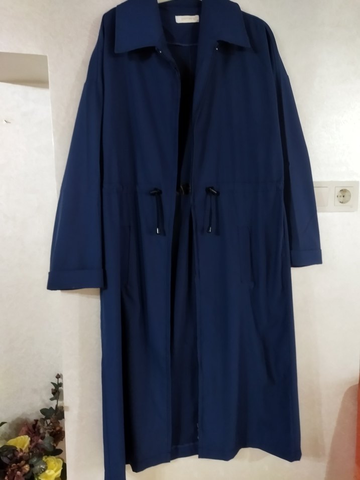 Kadın Lacivert Uzun Boy Yağmurluk - Görsel 5