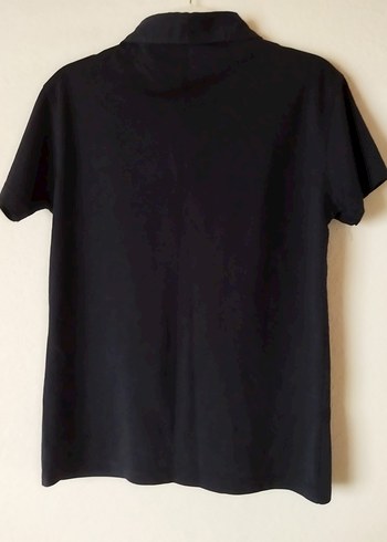 Siyah Düğmeli Kısa Kollu Polo Tişört - Görsel 2