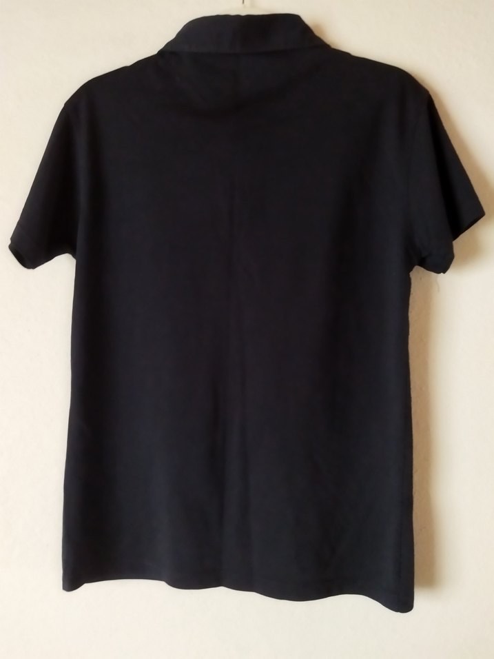 Siyah Düğmeli Kısa Kollu Polo Tişört - Görsel 2