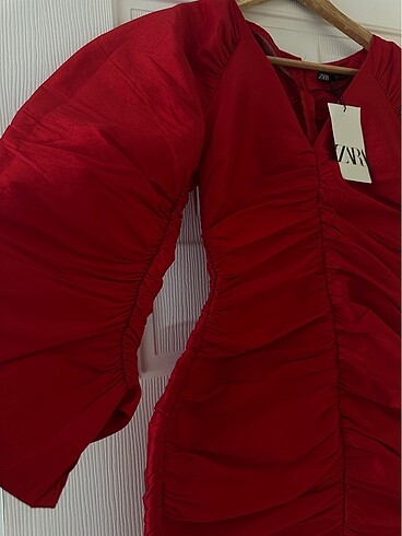 xs Beden bordo Renk Zara elbise