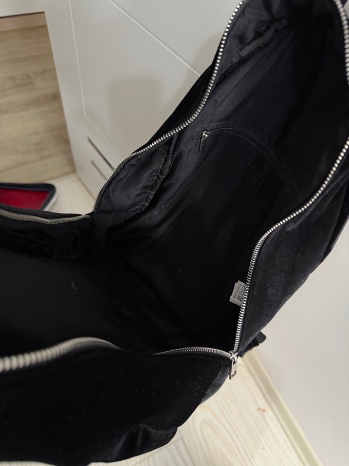 Bershka Kadın Siyah Süet Fermuarlı Sırt Çantası - Görsel 2